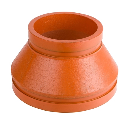 Usa Industrials Grvd Pipe Fitting - Ductile Iron Orange Enamel-Coated - Concentric Reducer - 6 x 5 Grvd End ZUSA-PF-19839